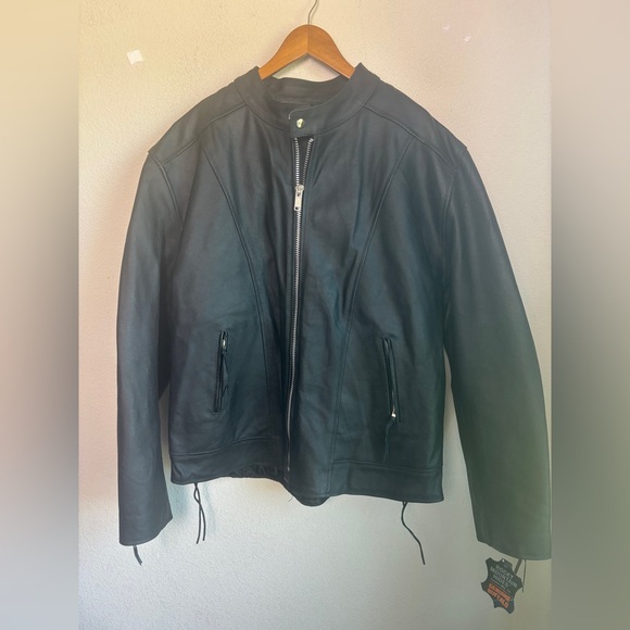 NWT Rocky Mountain Hides Genuine Buffalo Leather Black  Motorcycle Jacket 3X - Picture 6 of 13